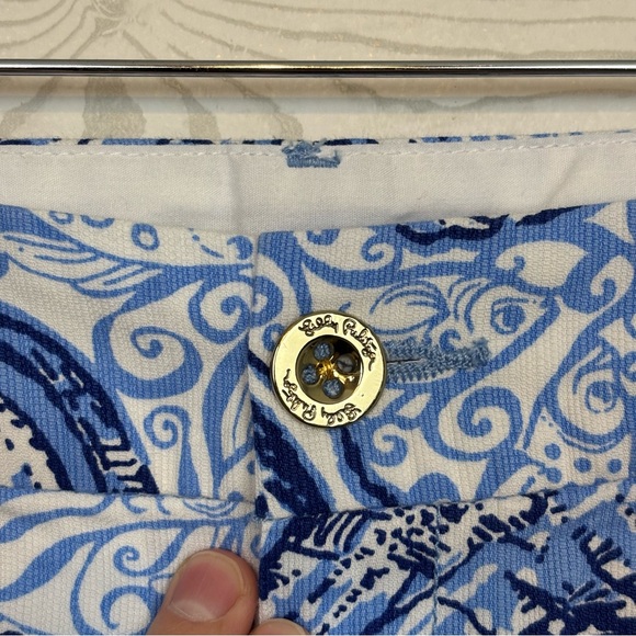 Lilly Pulitzer Callahan Shorts 5” Inseam Blue Perwinkle Stuffed Shells Size 6 - Picture 3 of 9